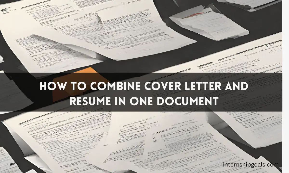 should you combine cover letter and resume